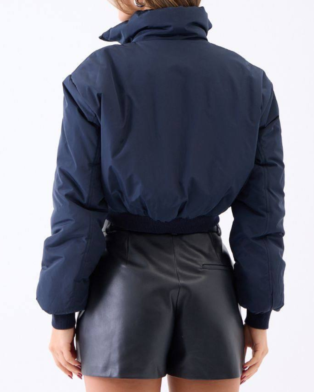 Veste Courte Matelassée à Zips Métalliques