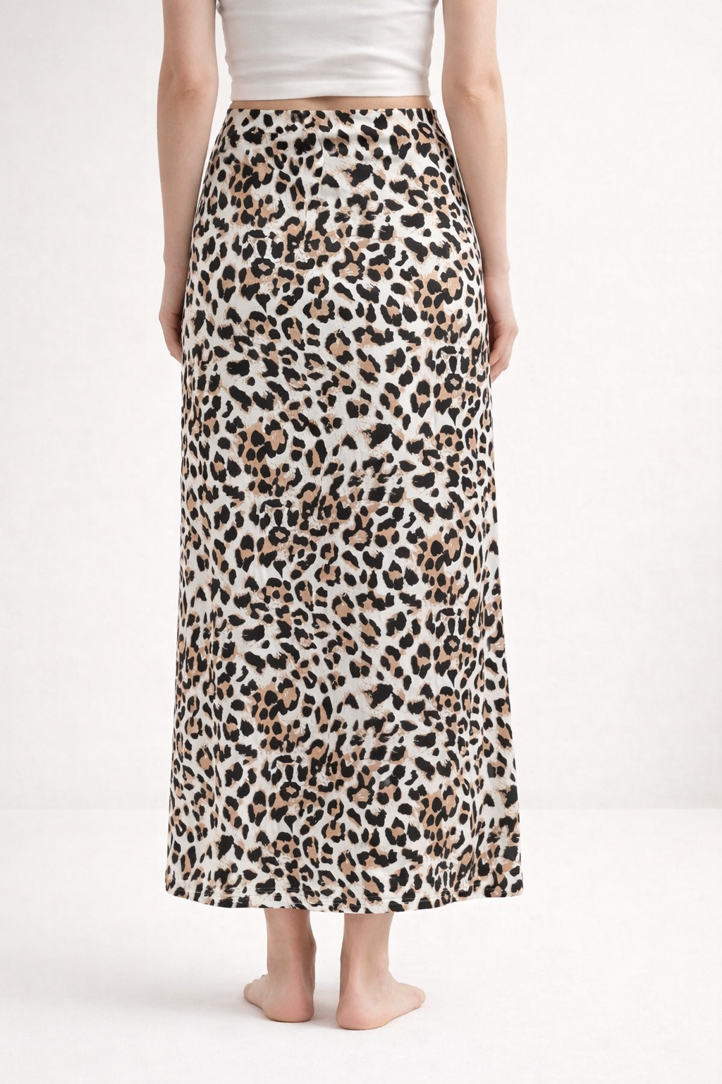 Jupe Longue Satinée – Imprimé Léopard