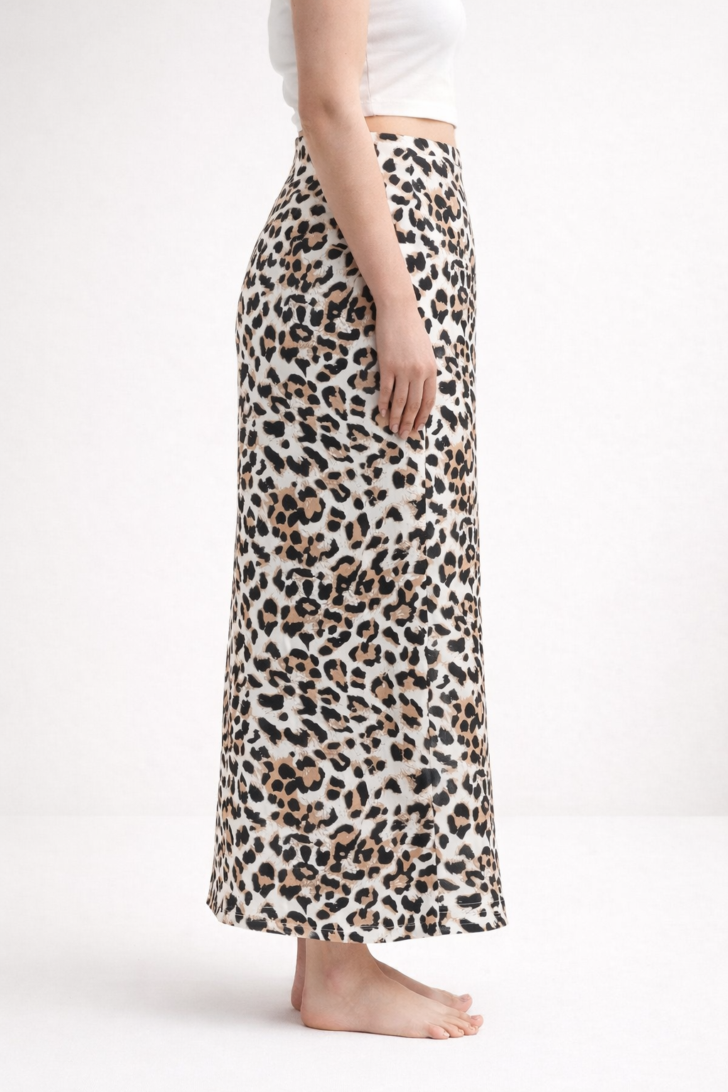 Jupe Longue Satinée – Imprimé Léopard